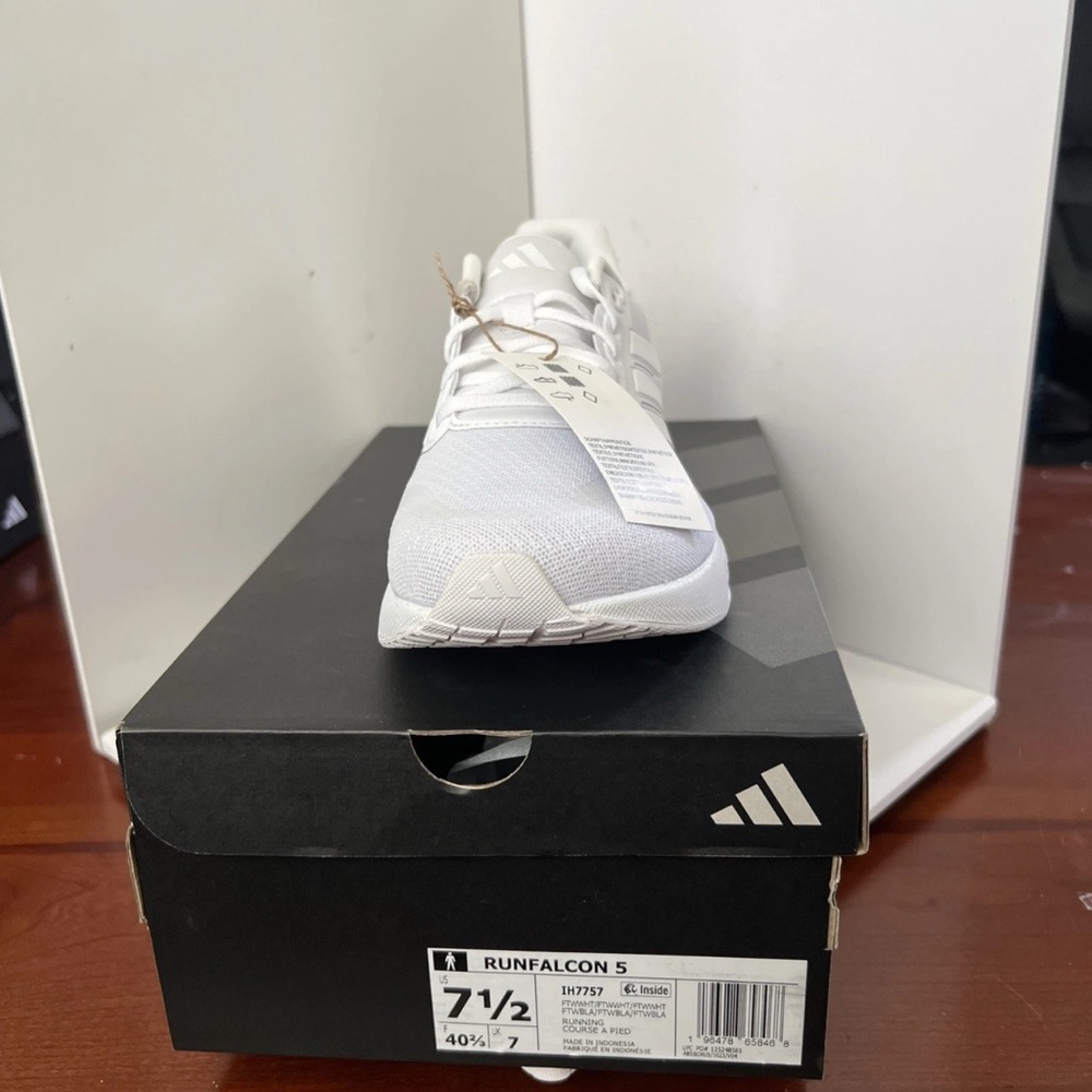 Adidas Runfalcon 5 White Athletic Shoes